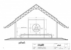 แบบก่อสร้างแท่นพระประธาน เสตจที่นั้งพระภิกษุ(ด้านหน้า) อาคารธรรมศาลา ศูนย์ฏิบัติธรรมแก้วระนอง จ.ระนอง