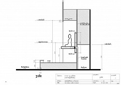 แบบก่อสร้างแท่นพระประธาน เสตจที่นั้งพระภิกษุ(ด้านข้าง) อาคารธรรมศาลา ศูนย์ฏิบัติธรรมแก้วระนอง จ.ระนอง