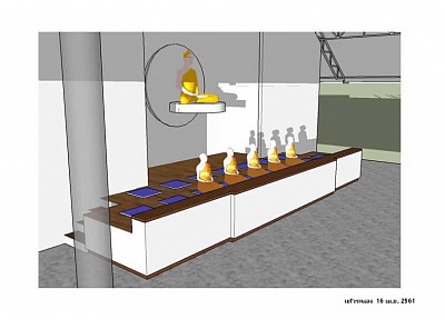 แบบจำรอง(ด้านข้าง)ที่ตั้งพระประธาน,เสตจพระอาคาร