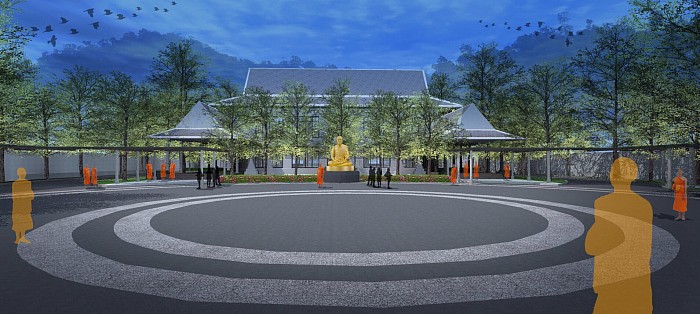 ลานธรรมและภาพอาคารปฏิบัติธรรม